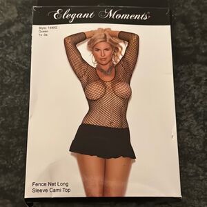 Elegant moments, fishnet, long sleeve Cami top